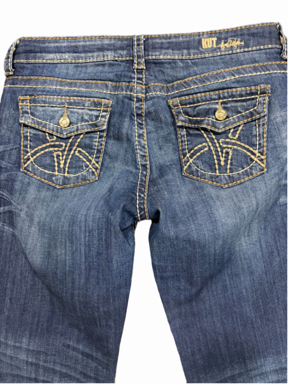 Kut from the Kloth Bootcut Jeans Size 10 Dark Wash Thick Stitch